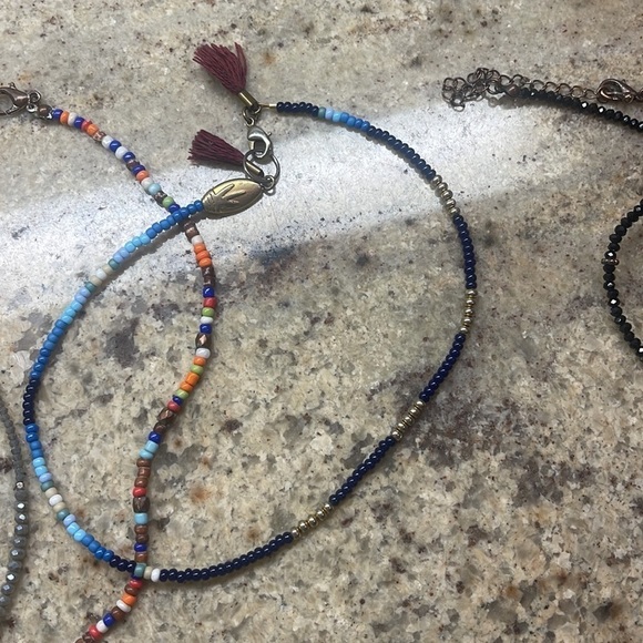 5pc Beaded Necklace Bundle Multicolor Seed Bead Layering Jewelry Boho Y2K - Picture 5 of 6